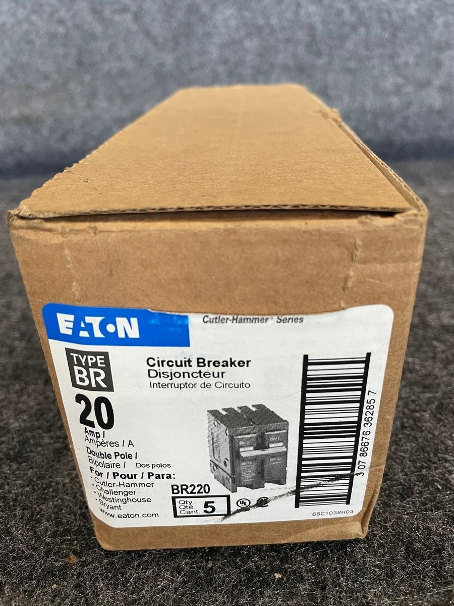 EATON BR220 BR Thermal Magnetic Circuit Breakers Qty 5