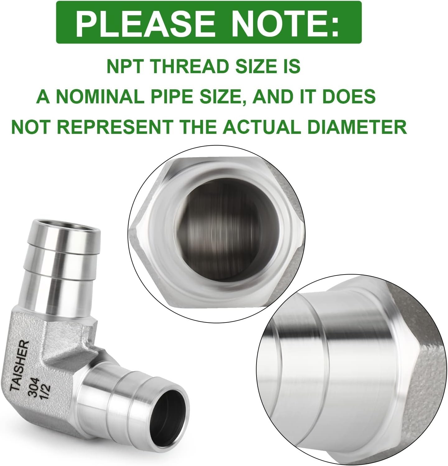 2PCS 304 Stainless Steel 90 Degree Elbow Hose Barb Fittings 1/2″ Barb x 1/2″ …
