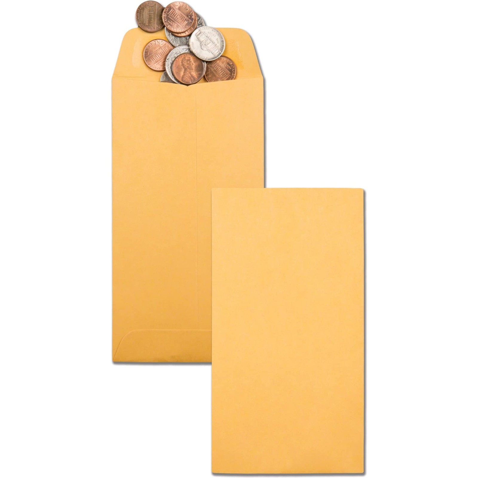 100 Count #7 Coin & Small Parts Envelopes Gummed Brown Kraft Paper 3.5″ x 6.5″