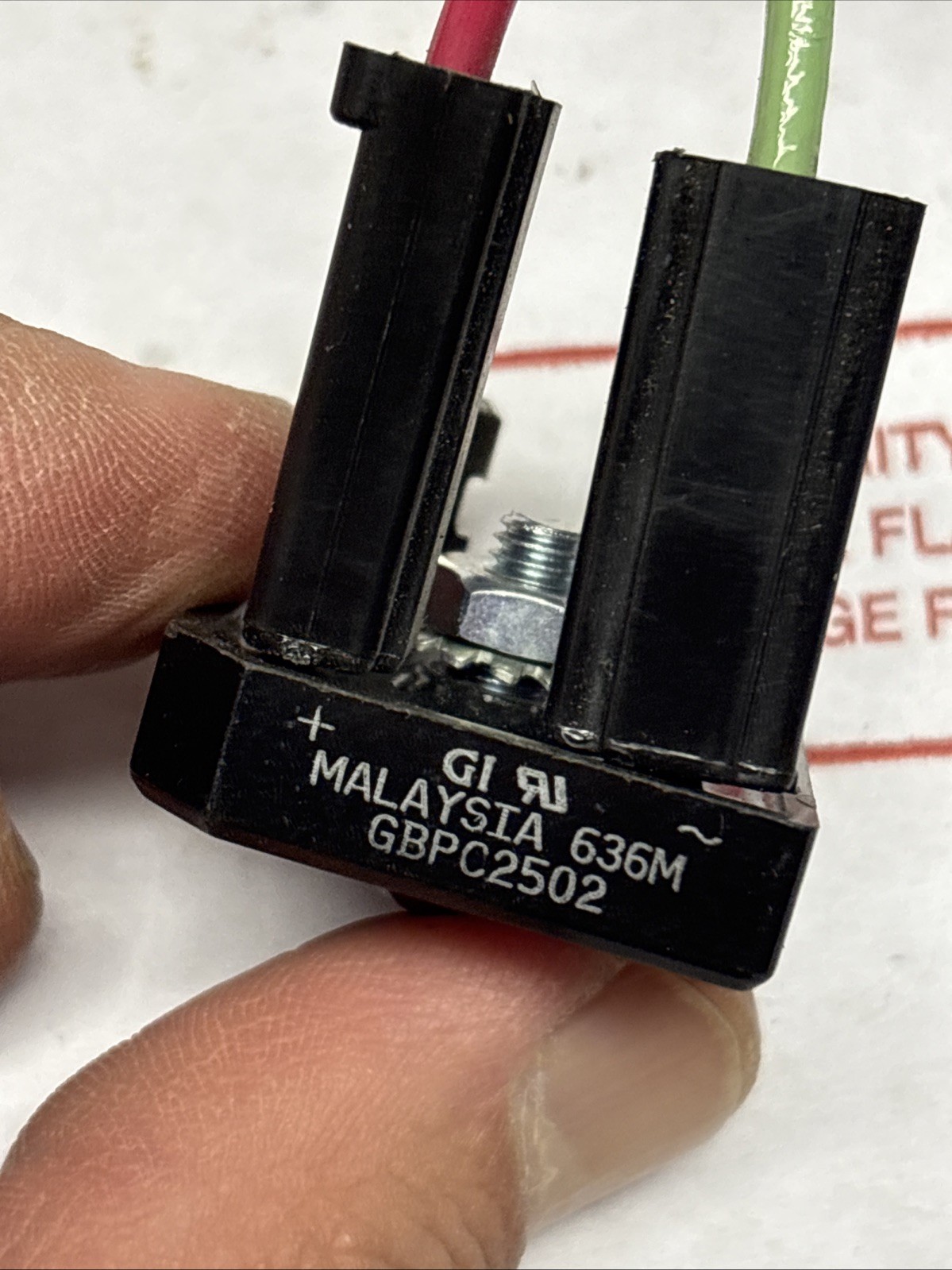 Lot Of 2 GBPC2502 Bridge Rectifier 3 Pole Malaysia 636M + Cable + Connectors