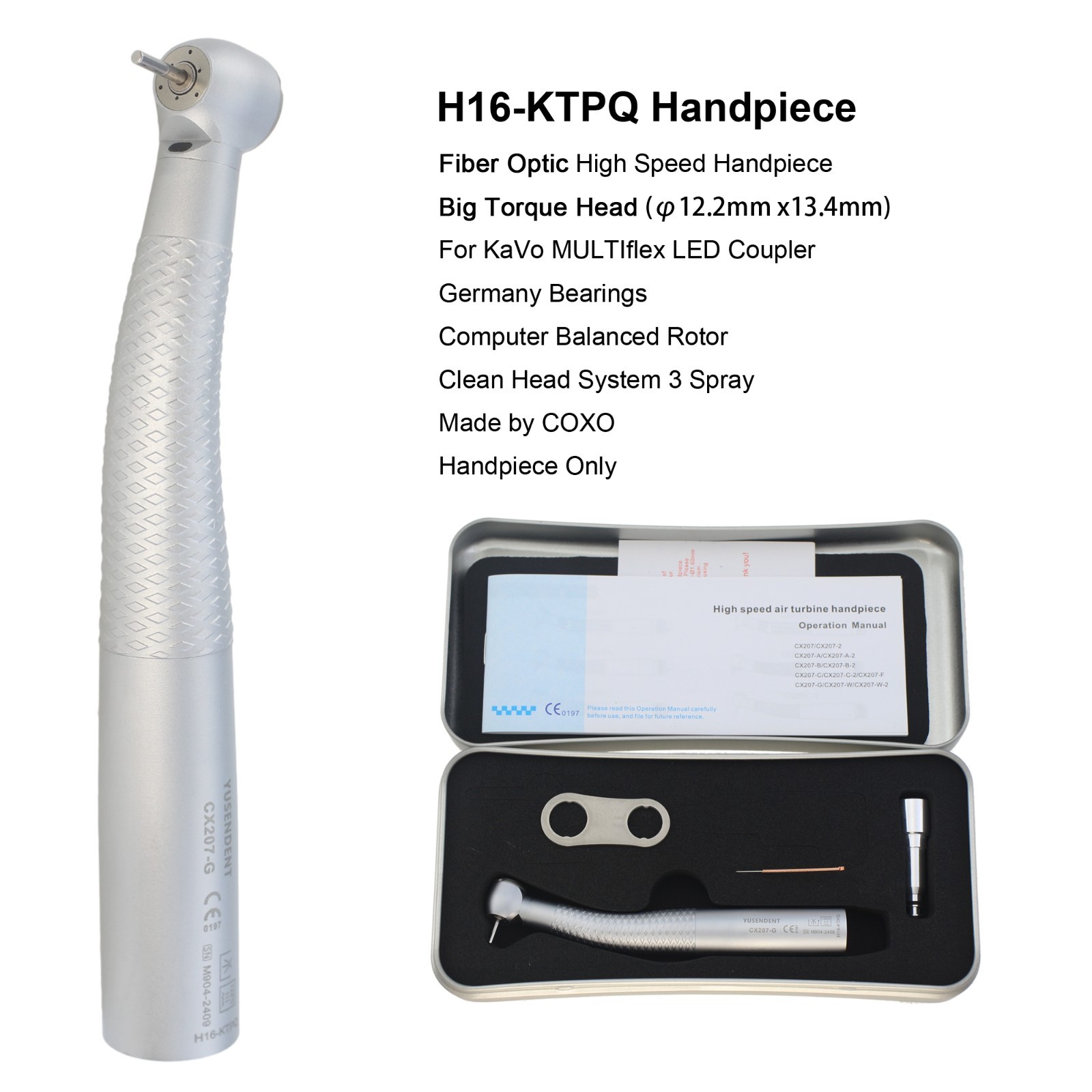COXO Dental High Speed Handpiece Fiber Optic For KaVo MULTIflex Coupler 4 6 Hole