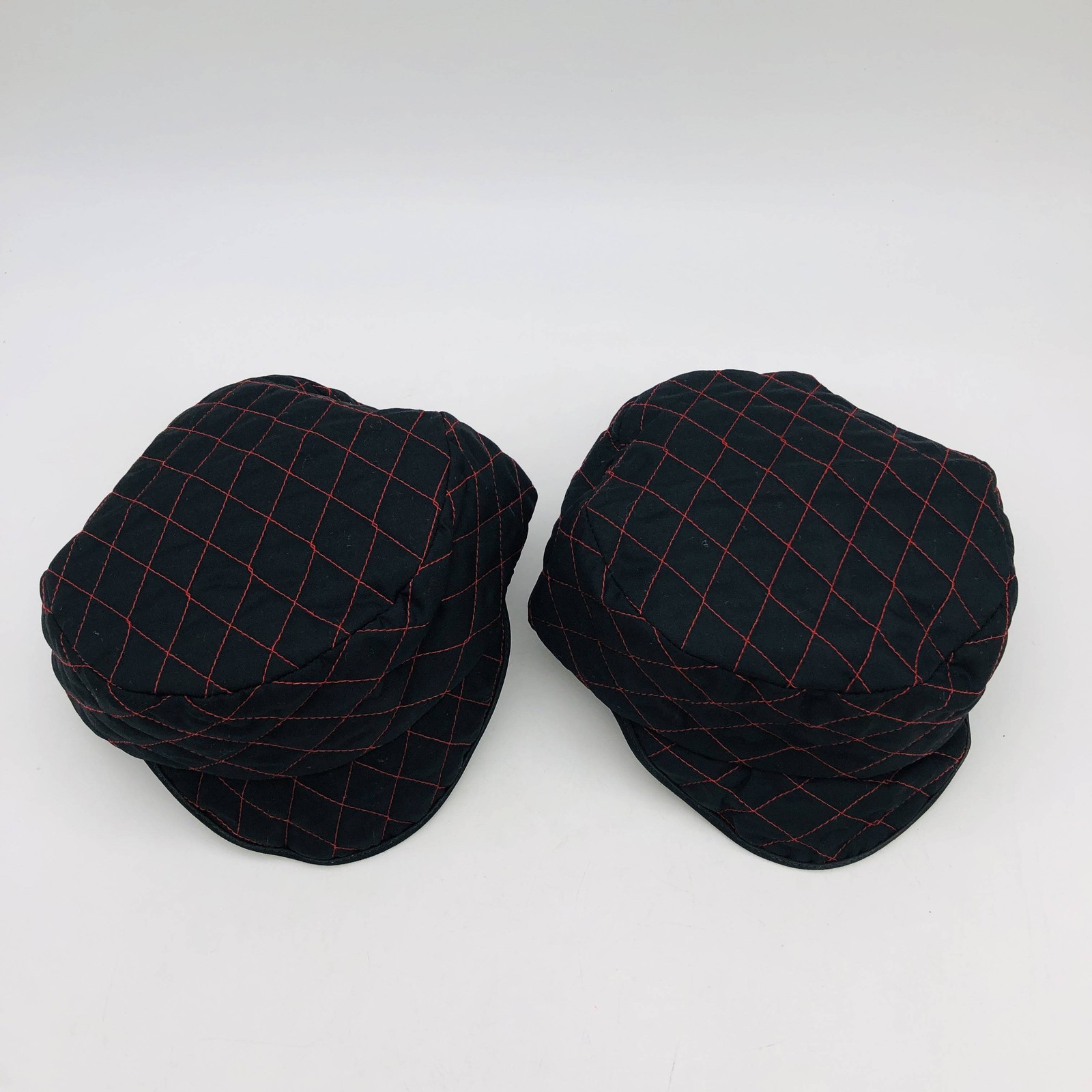 Guard Line 490714 Welders Skull Cap Quilted Black Red Cross Stitching 7in 2pk