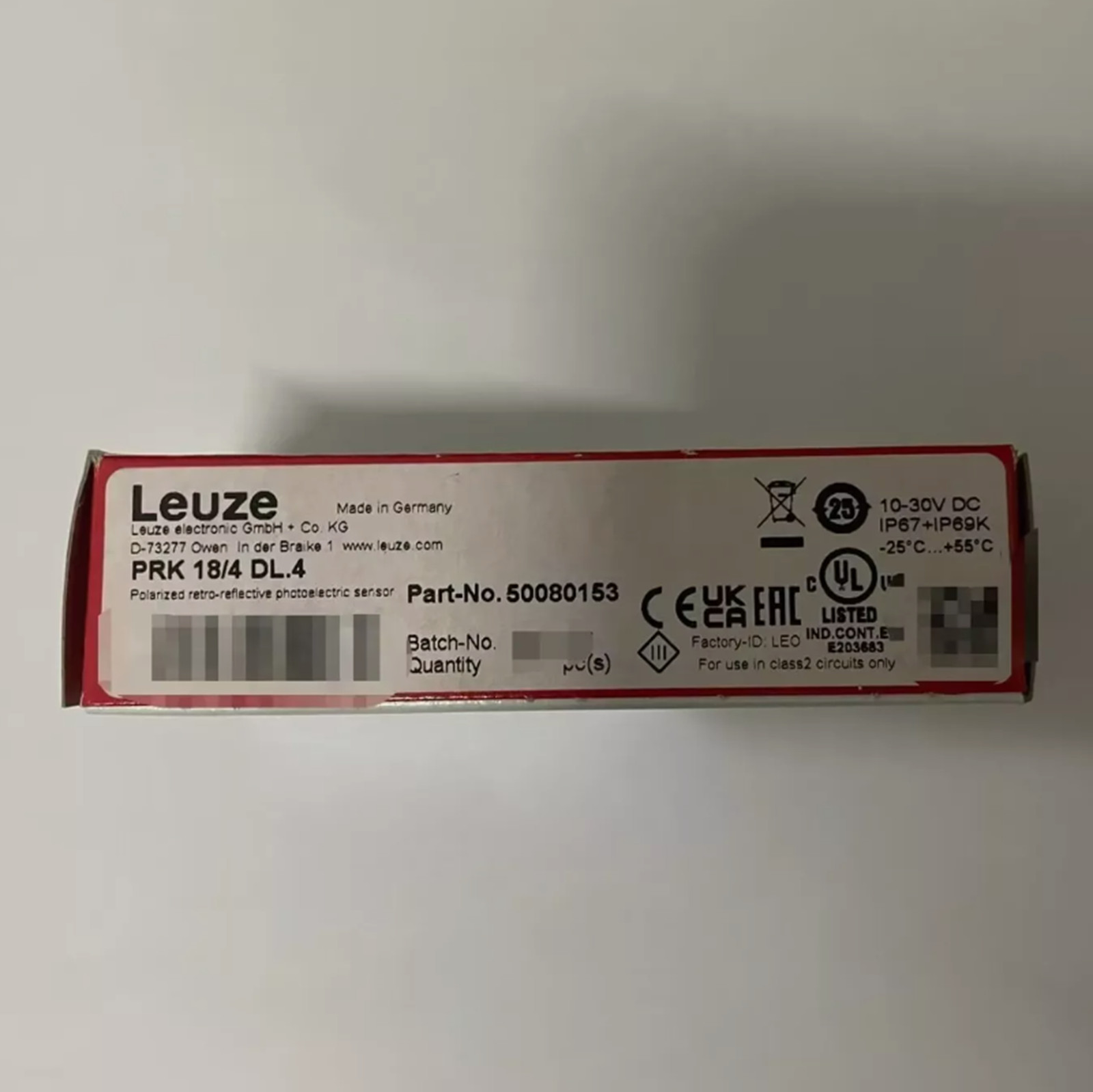 NEW LEUZE PRK 18/4 DL.4 50080153 Photoelectric Sensor
