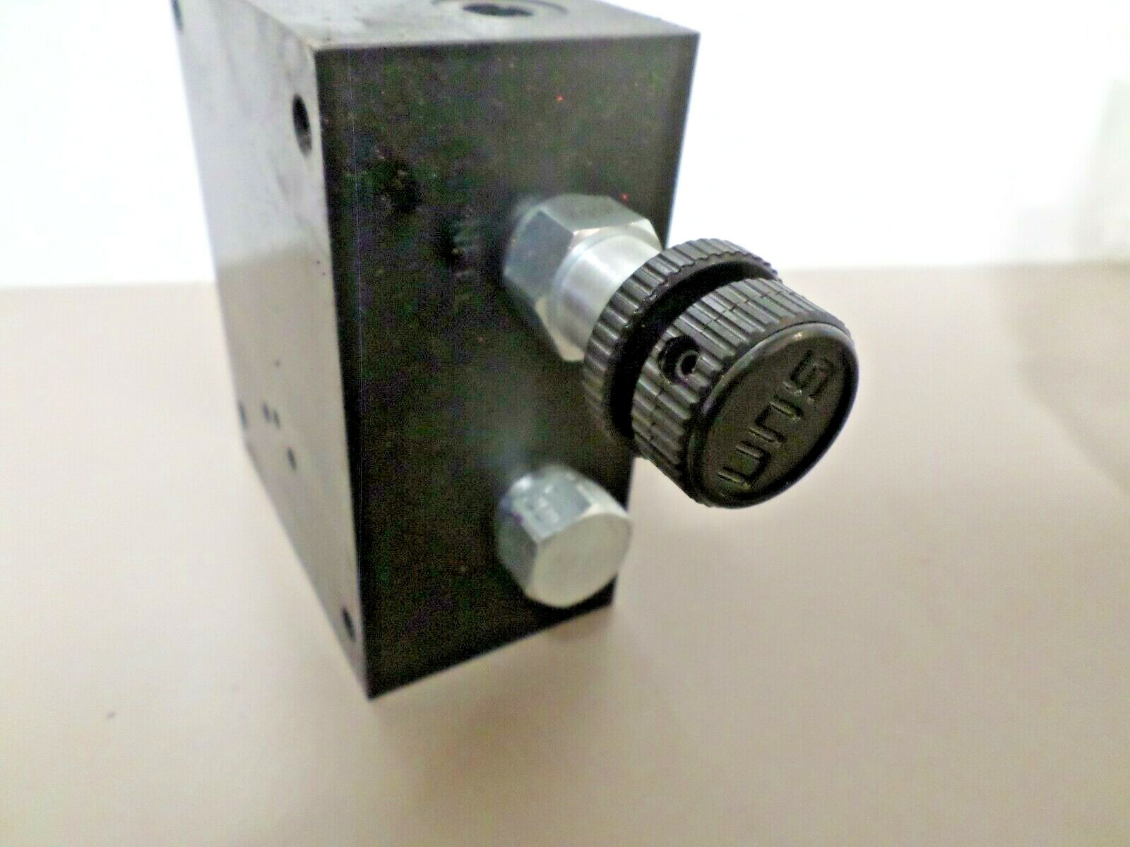 Sun Hydraulics 9608 26A J03 Manifold Block with Relief, Dump and Shut Off Valves