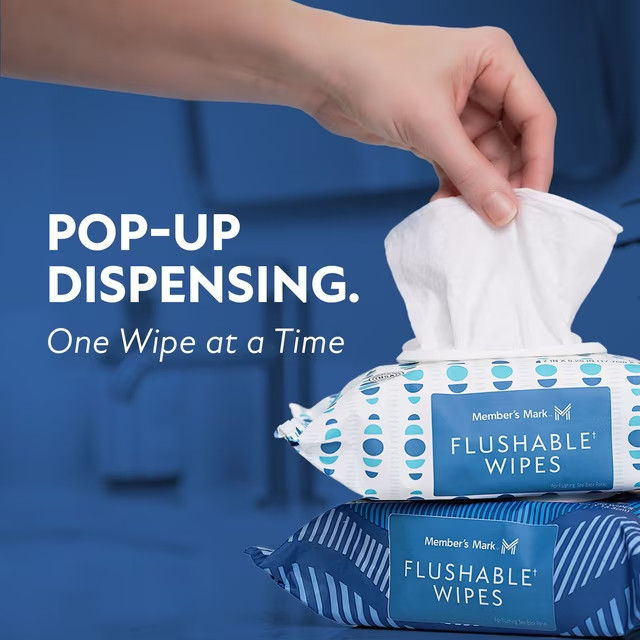Member’s Mark Flushable Wipes, Fresh Scent, 540 Count