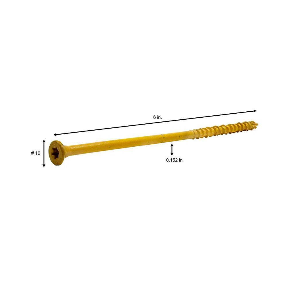 (20) Deckmate ¼ in. x 6 in. Tan Star Drive Flat-Head Wood Deck Screws