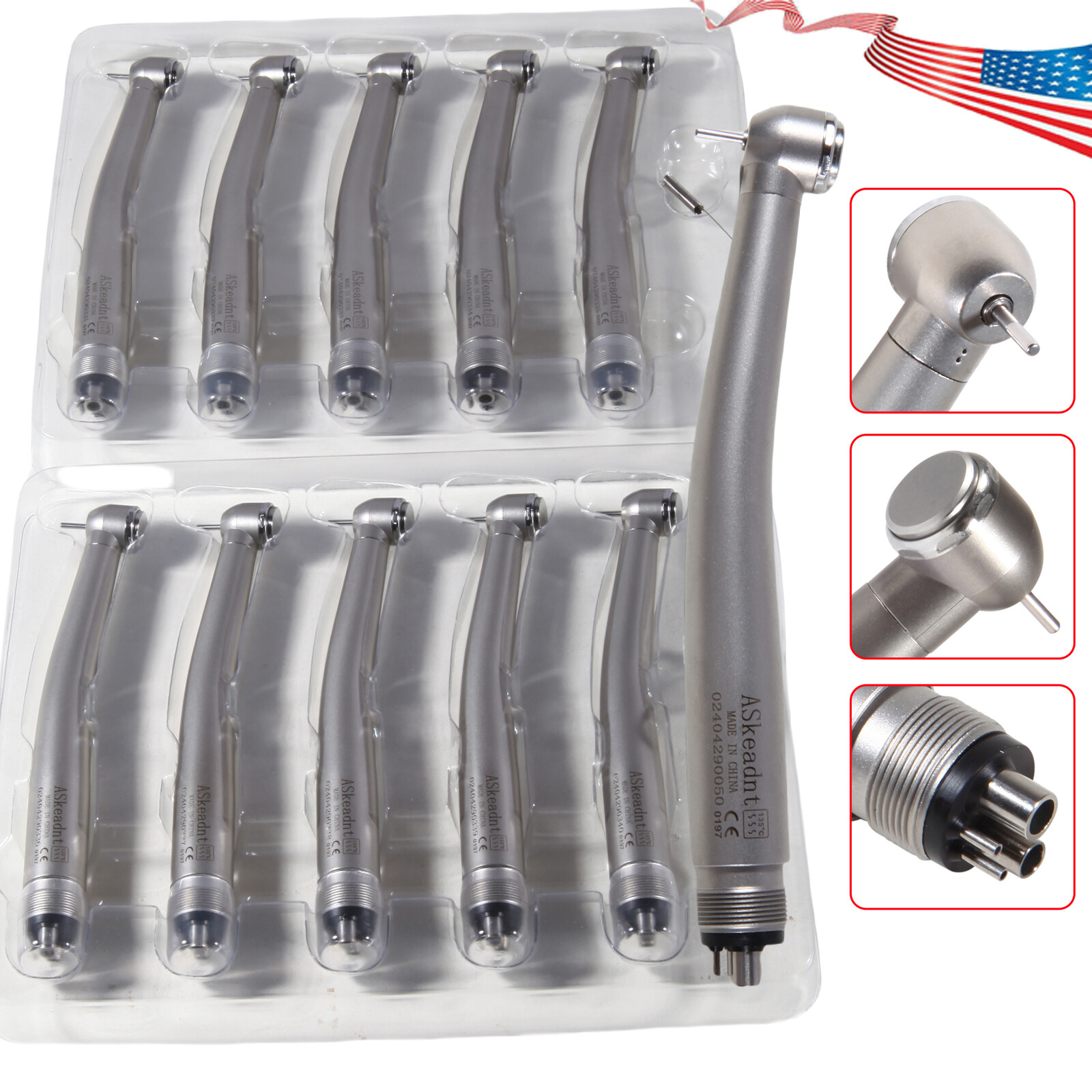 10pcs/1Pack Dental high speed handpiece 4HOLE