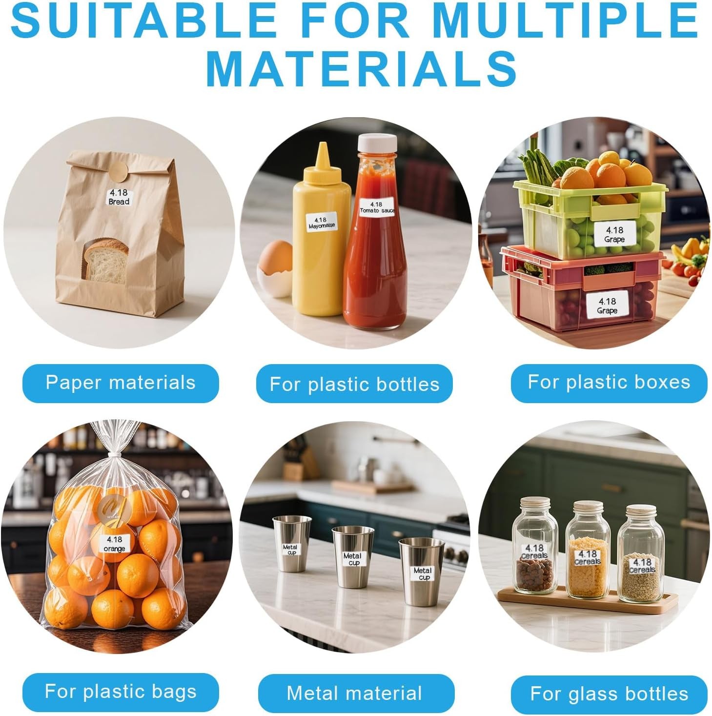 1200 Removable Freezer Labels 1X2 Inch Waterproof, Oil & Tear Resistant Blank Fo