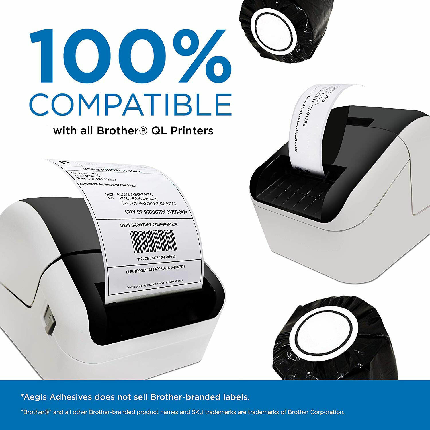 LABELS ROLL FITS BROTHER QL500 QL560 QL570 QL580 QL700 QL720NW QL710W QL1050