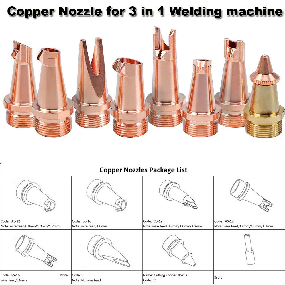 7pcs Laser Welding Nozzle +1 pc 70mm Scale Tube for Handheld Welder Wire w/box