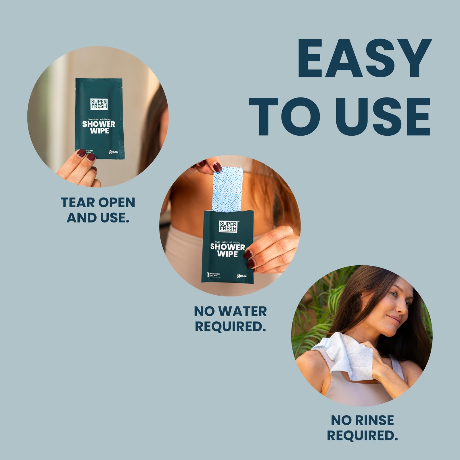 Super Fresh Shower Body Wipes, Travel Essentials for 10 Count (Pack of 1)