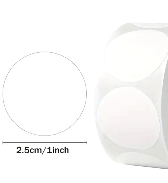 1000 WHITE LABELS ⭐ 2 ROLLS OF 500 ⭐ 1″ ROUND SELF ADHESIVE PRICE TAGS STICKERS