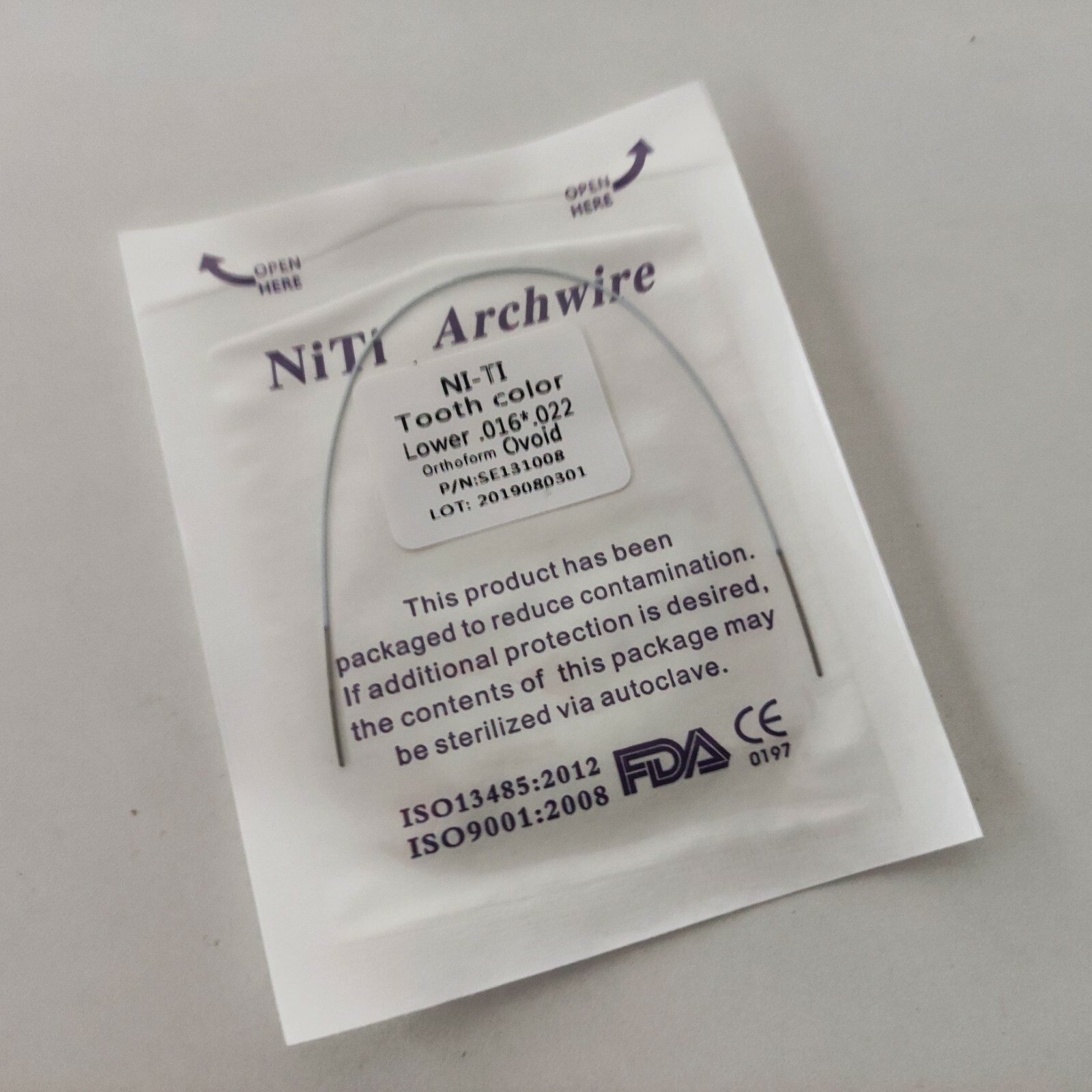 5 Packs Dental Super Elastic Niti Arch Wire White Color Rectangular Wire Oval