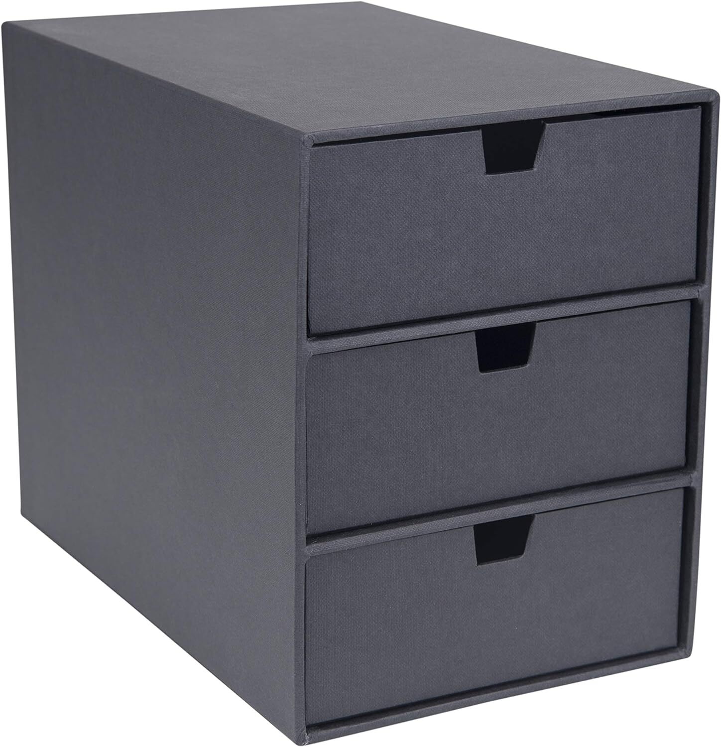 Bigso Ingrid 3-Drawer Fiberboard Desk Organizer Drawers | Dark Grey