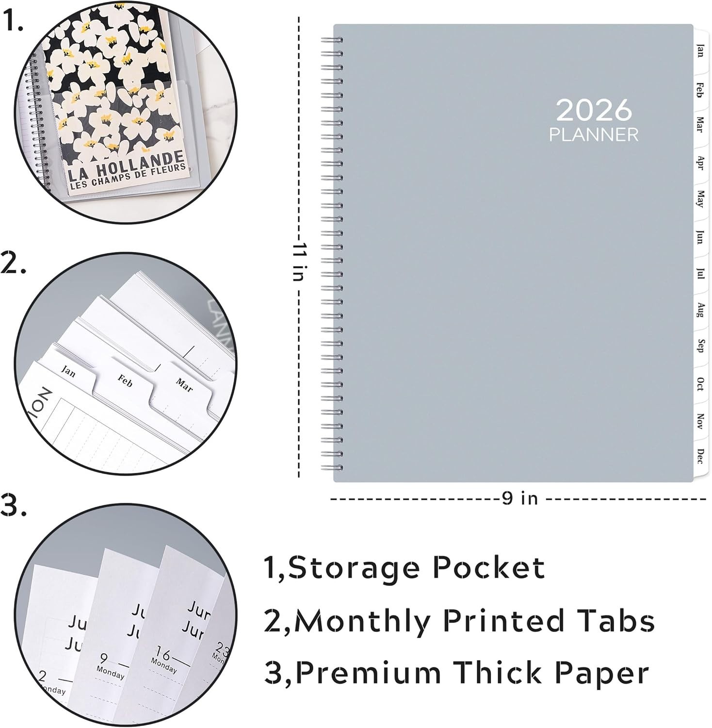 2026 Day-to-Day Planner – Large 9″ x 11″ with Weekly Pages & Easy Navigation