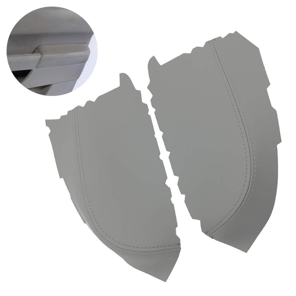 Gray Front Door Armrest Cover For Honda Pilot 2009-2013 Synthetic Leather