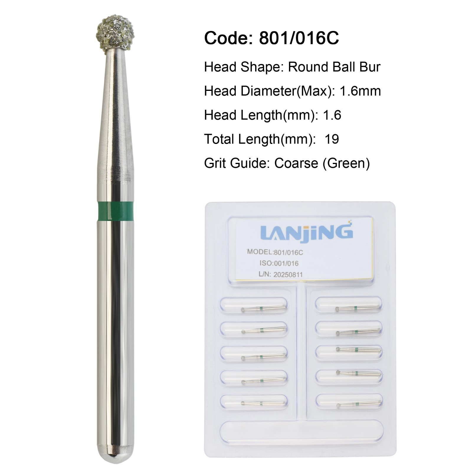 Dental Carbide Burs Diamond Burs Round FG 4 6 8 2 Friction Grip High Speed 801