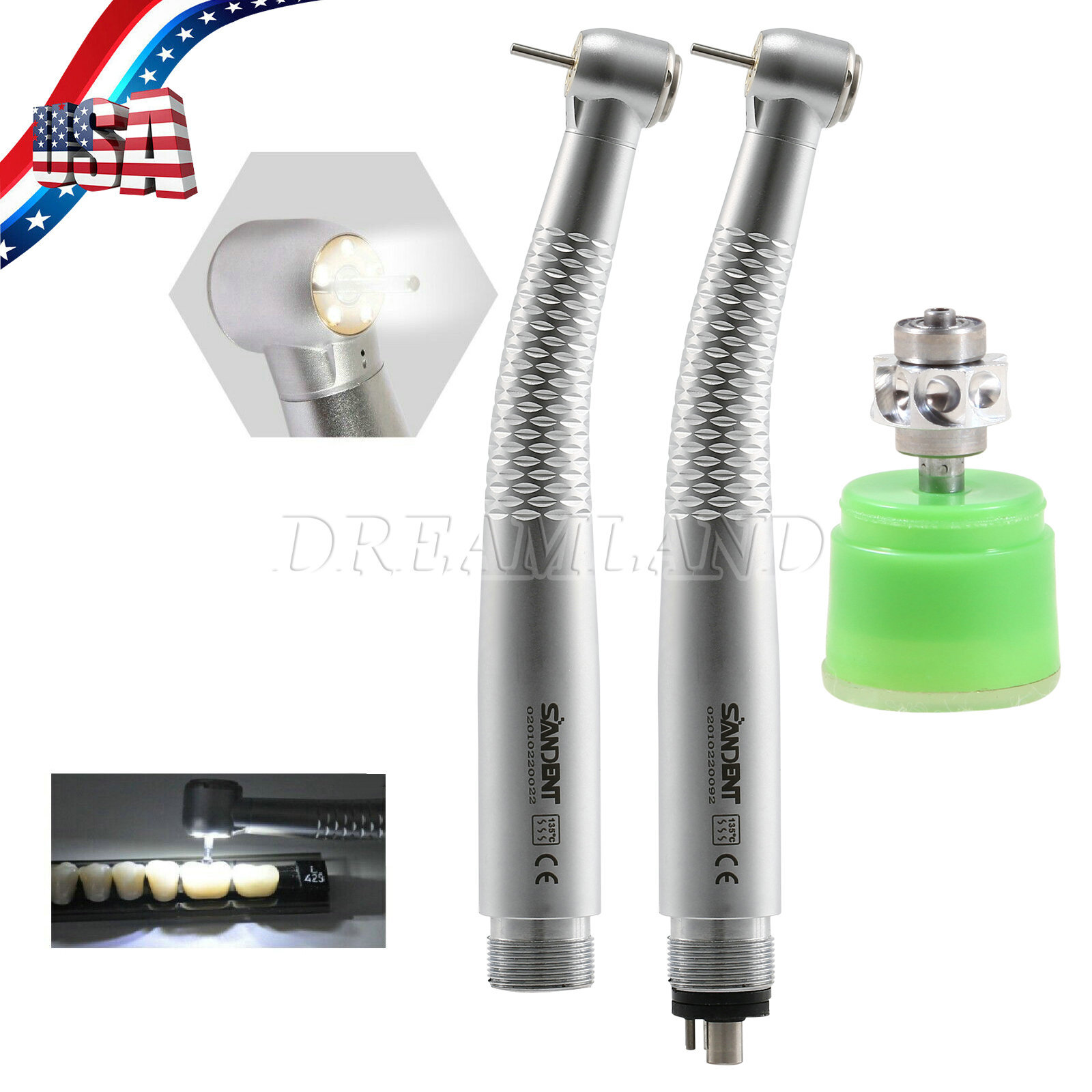 OLED+ 5 Light LED E-Generator Dental High Speed Fiber Optic Handpiece 2/4Hole