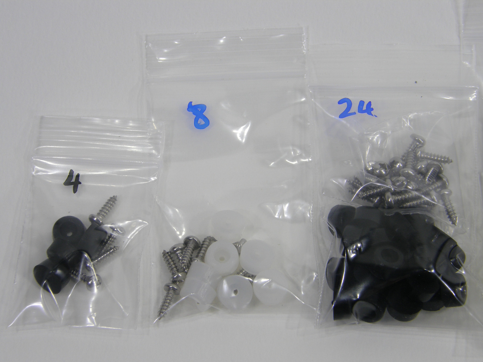 Extra Small 3/8″ DIA Rubber Bumpers with Stainless Steel Screws (Black or Clear)