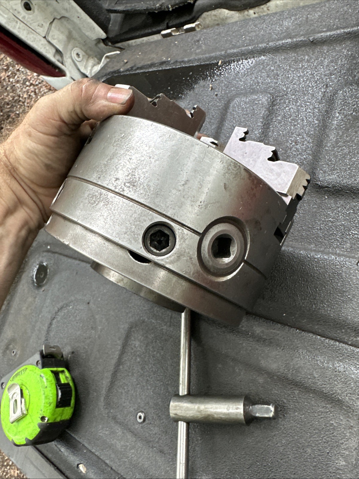 Hardinge Taper 6-1/4″ Bison 3 Jaw (2pc) Metal Lathe Chuck Poland Adjustru