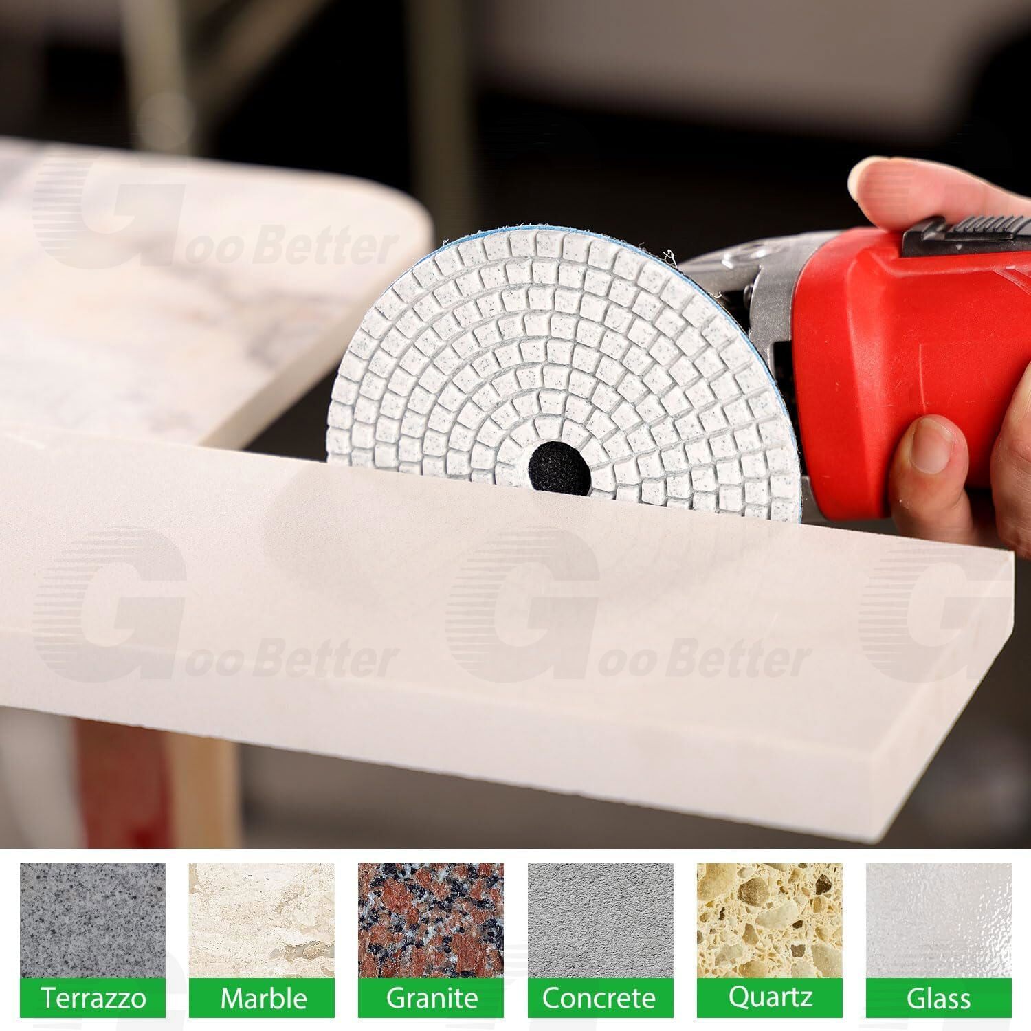 4 Inch 50-6000Grit Diamond Polishing Pads Kit Wet/Dry for Granite Stone Concrete