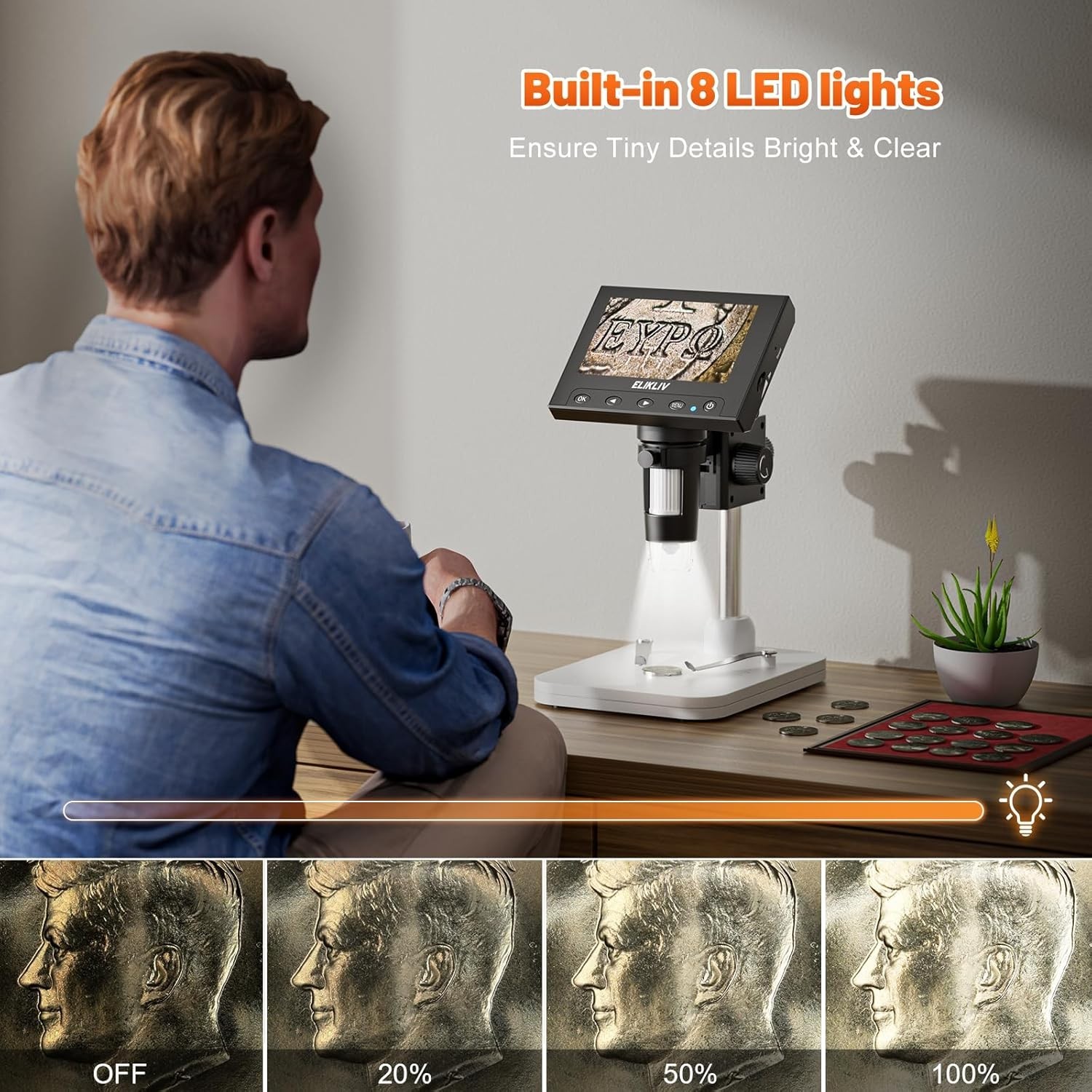 Coin Collectors Essential: 1000x Magnification Microscope