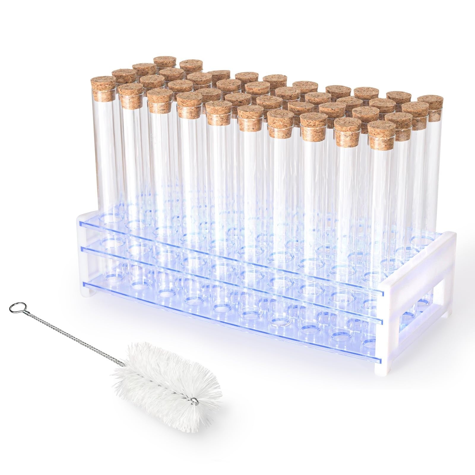 30pcs 20ml Glass Test Tubes with Cork Stoppers for Experiments and Plants