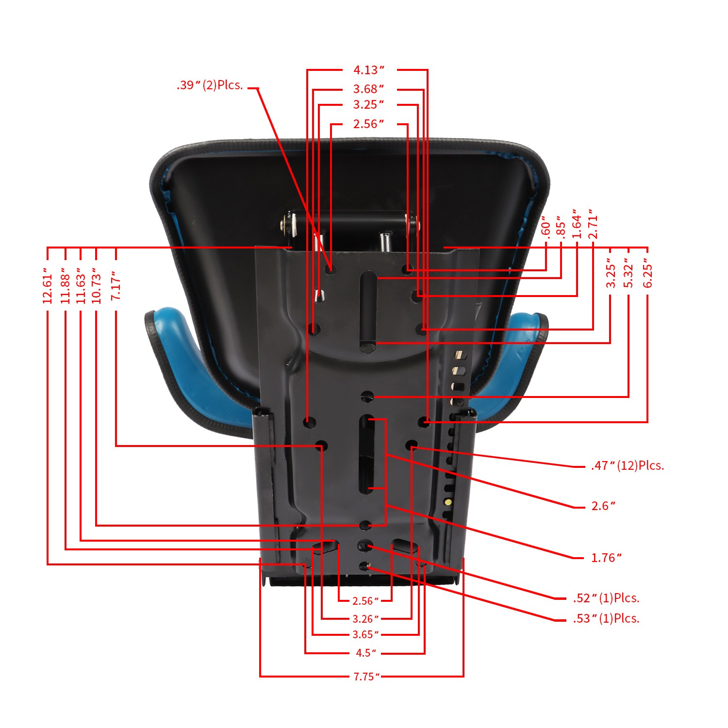 Blue Tractor Suspension Seat 3000 4000 3600 4600 3910 For Ford 2000 2600 2610