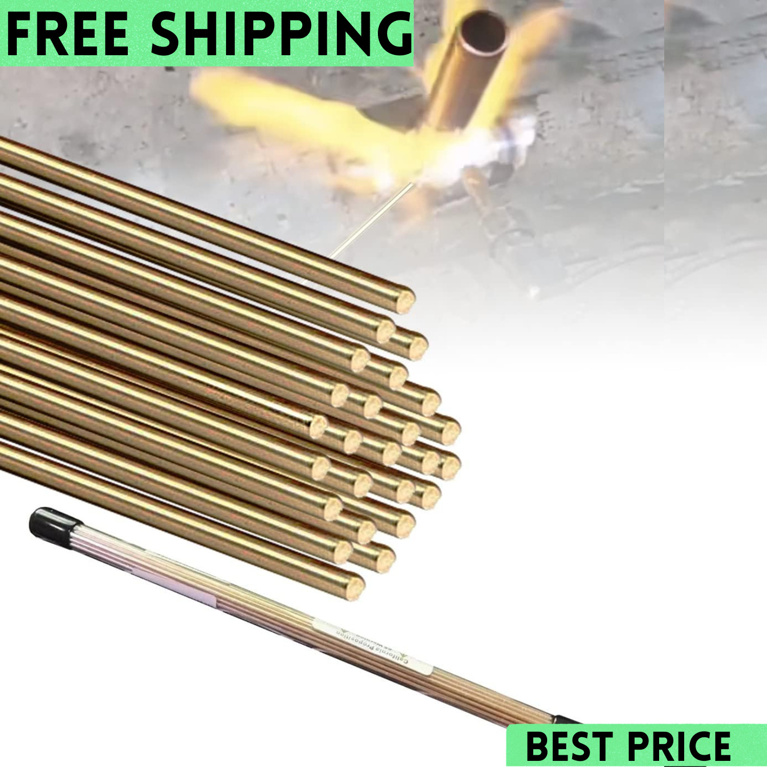 25 Brass Brazing Rods for Oxyacetylene Welding, DIY Crafts, Copper & Steel 1/16