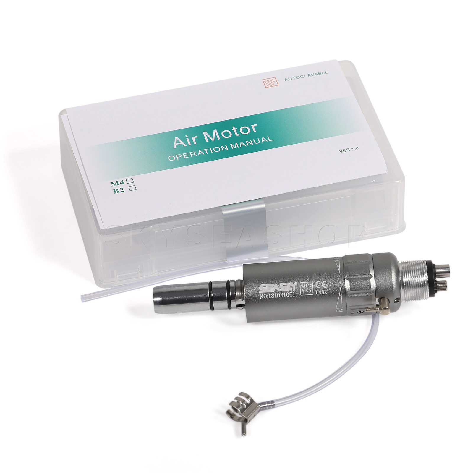 Dental Slow Low Speed E-type Air Motor Micromotor 4 Hole Contra Angle Handpiece