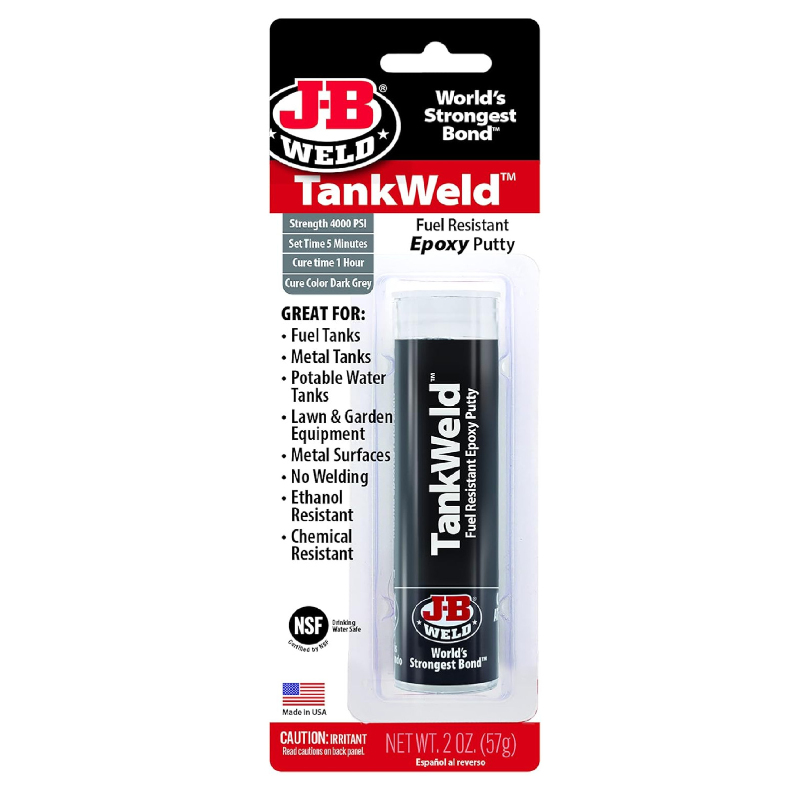 J-B Weld 8217 TankWeld Gas Tank Repair – 1 oz.,Dark Grey