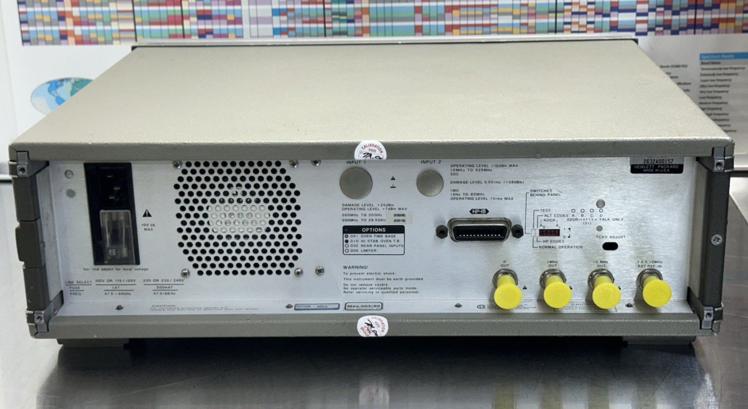 HP Agilent 5352B 40 GHz Microwave Frequency Counter Opt 010 — Calibrated —