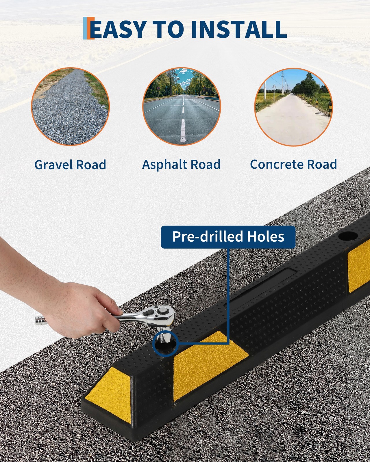1 Pack 72” Speed Bump 4” High Heavy Duty Speed Humps Portable Speed Bump