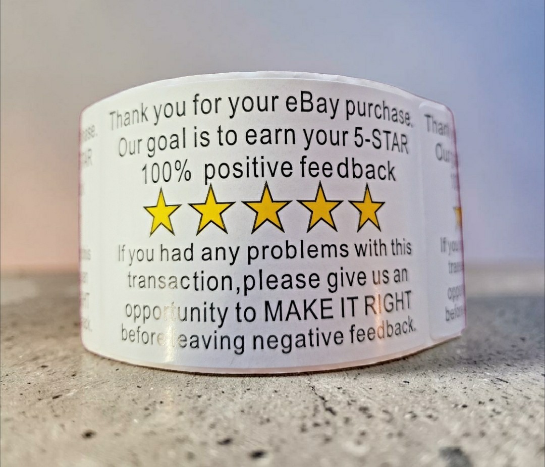 EBay Packaging Tape 2 Qty & 5 Star Or Make It Right Stickers, New & Used