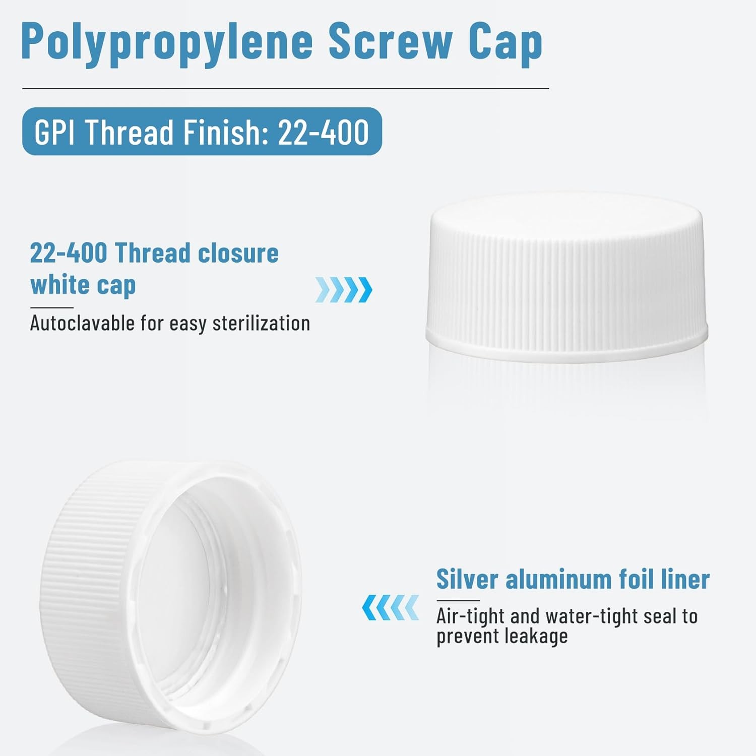 20mL Scintillation Vial HDPE Scintillation Vials w/22-400 White Screw Cap 100Pcs