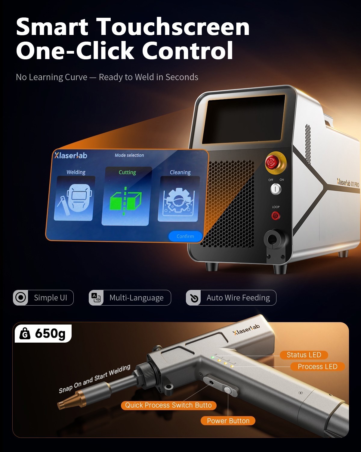Xlaserlab X1pro 700W Laser Welding Machine – 6-in-1 Handheld Fiber Laser Welder