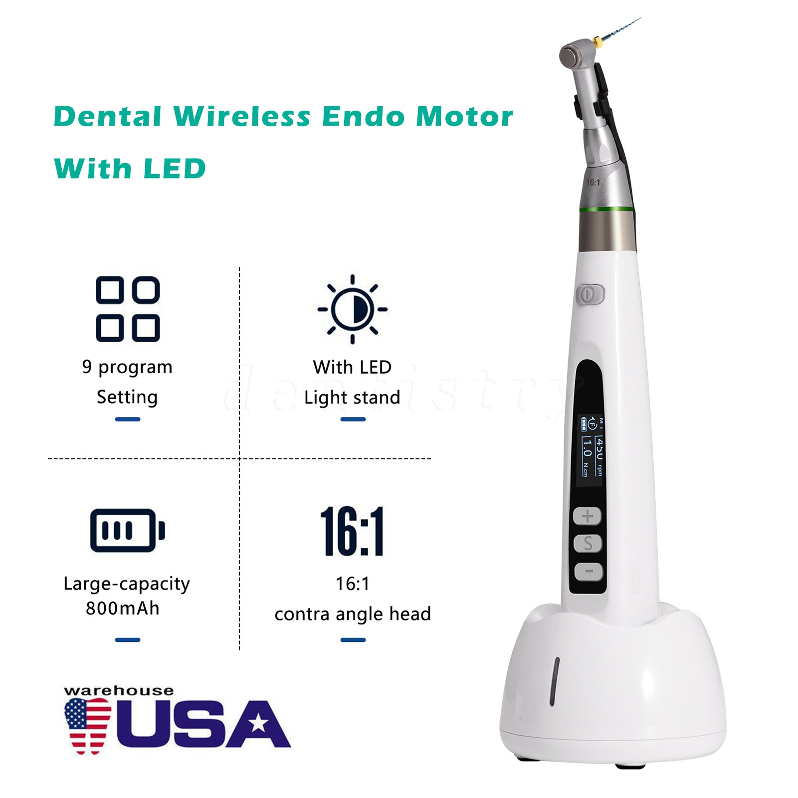 Dental Lab MARATHON Electric Micromotor Polisher+Contra Angle Straight Handpiece