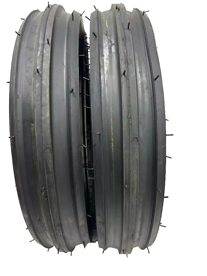 TWO (2) 4.00-15 4.00X15 400-15 Tri-Rib 3 Rib 4 PR Tires Heavy Duty W/Tubes
