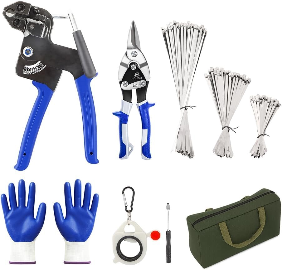 Metal Zip Ties Cutter Stainless Steel Cable Tie Gun Kit Assortment With 150pcs
