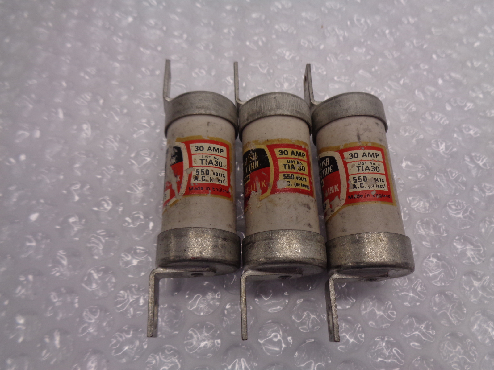 ENGLISH ELECTRIC TIA30 FUSE LOT OF 3 (AS PICTURED) NSNP