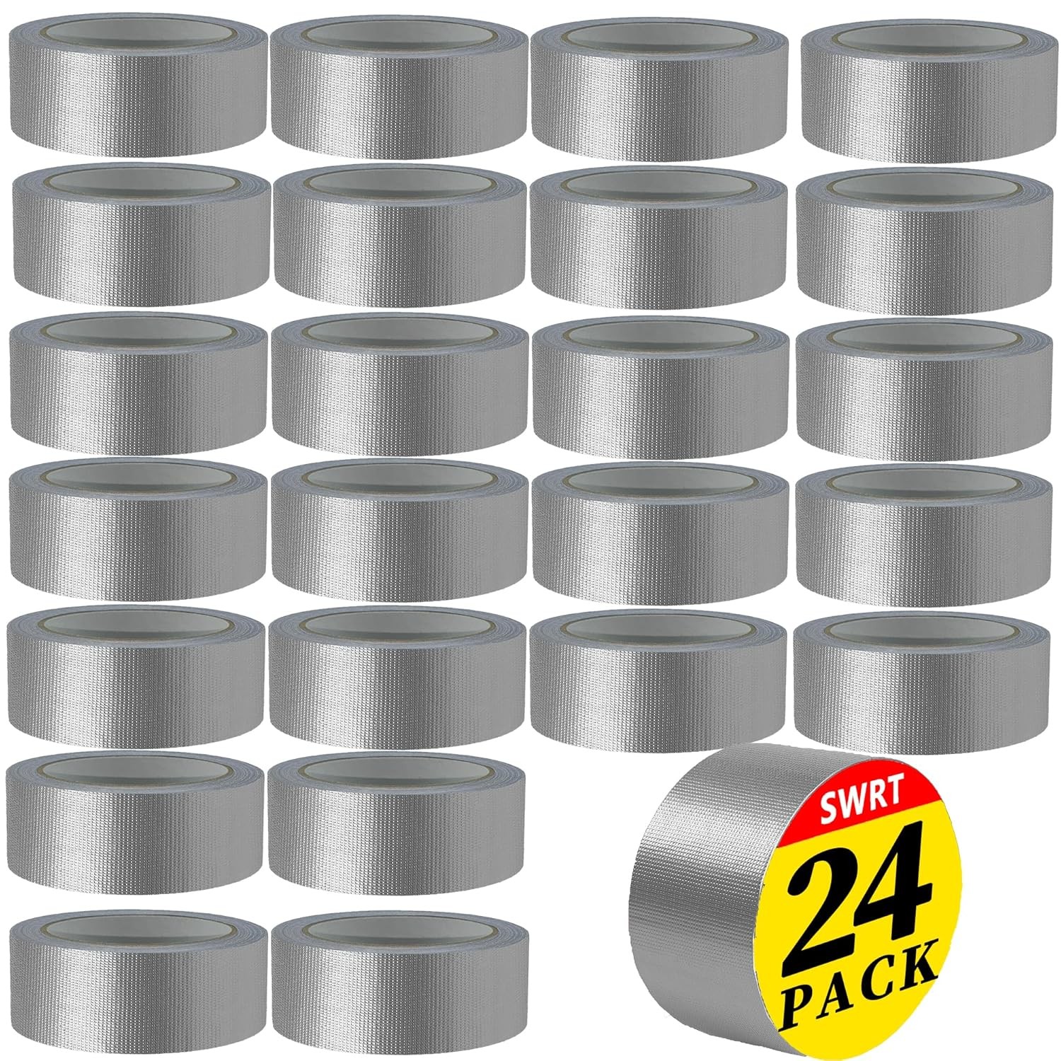 24-Pack Silver Heavy Duty Duct Tape Strong Adhesive, 2 Inch x 720 Yd Duct