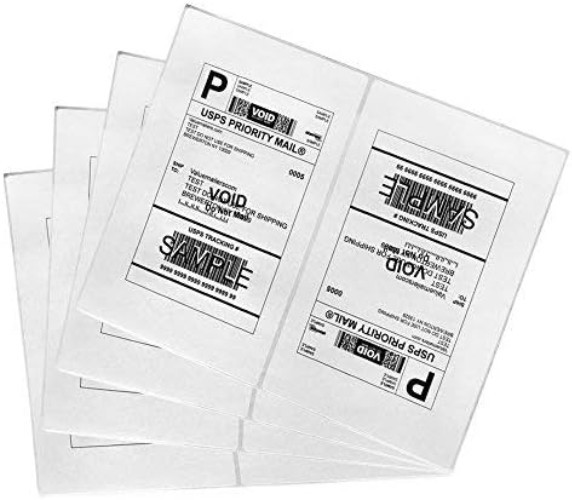 1000 White Half Sheet Shipping Labels – 8.27 x 5.32 Inches for Easy Printing