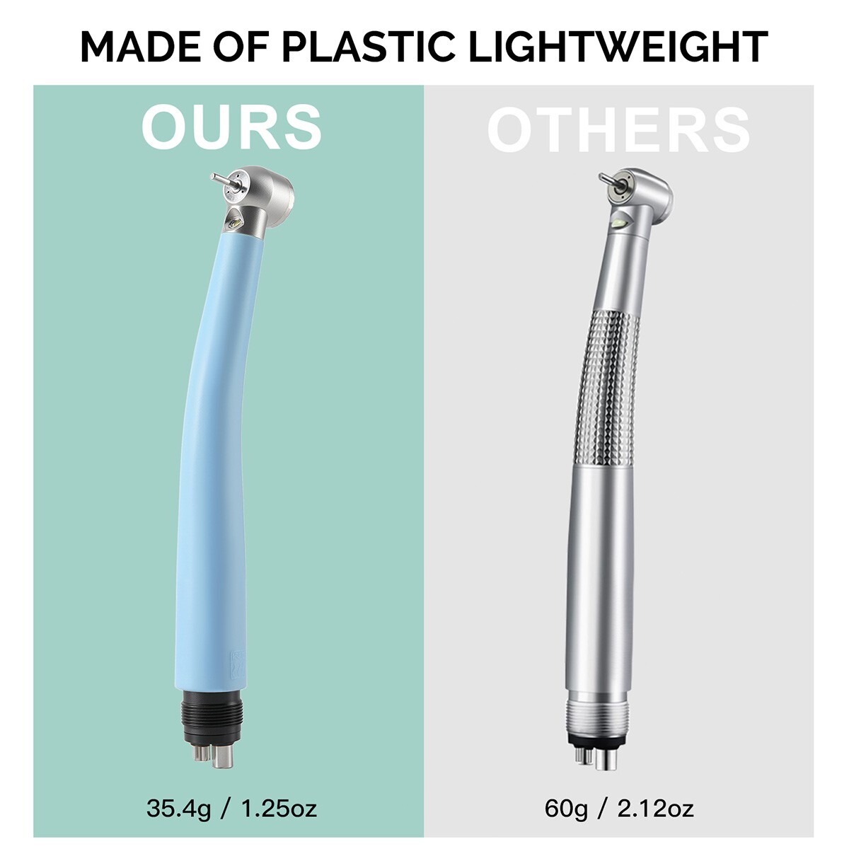 AZDENT Dental E-generator LED High Speed Handpiece Plastic 3 Water Spray 4Hole