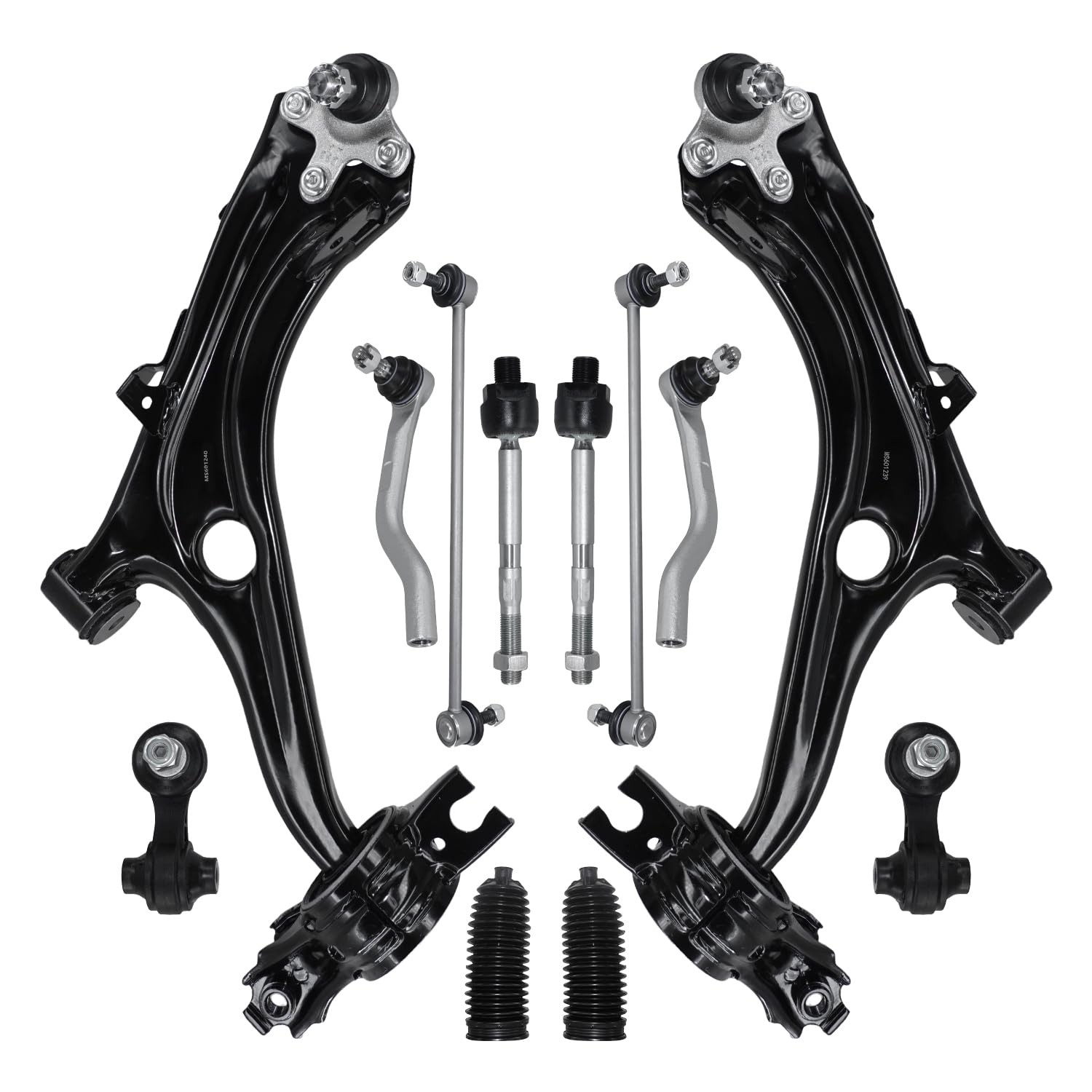 Front Lower Control Arm Ball Joint Sway Bar Tie Rod Boots 2016-19 Civic 12pc