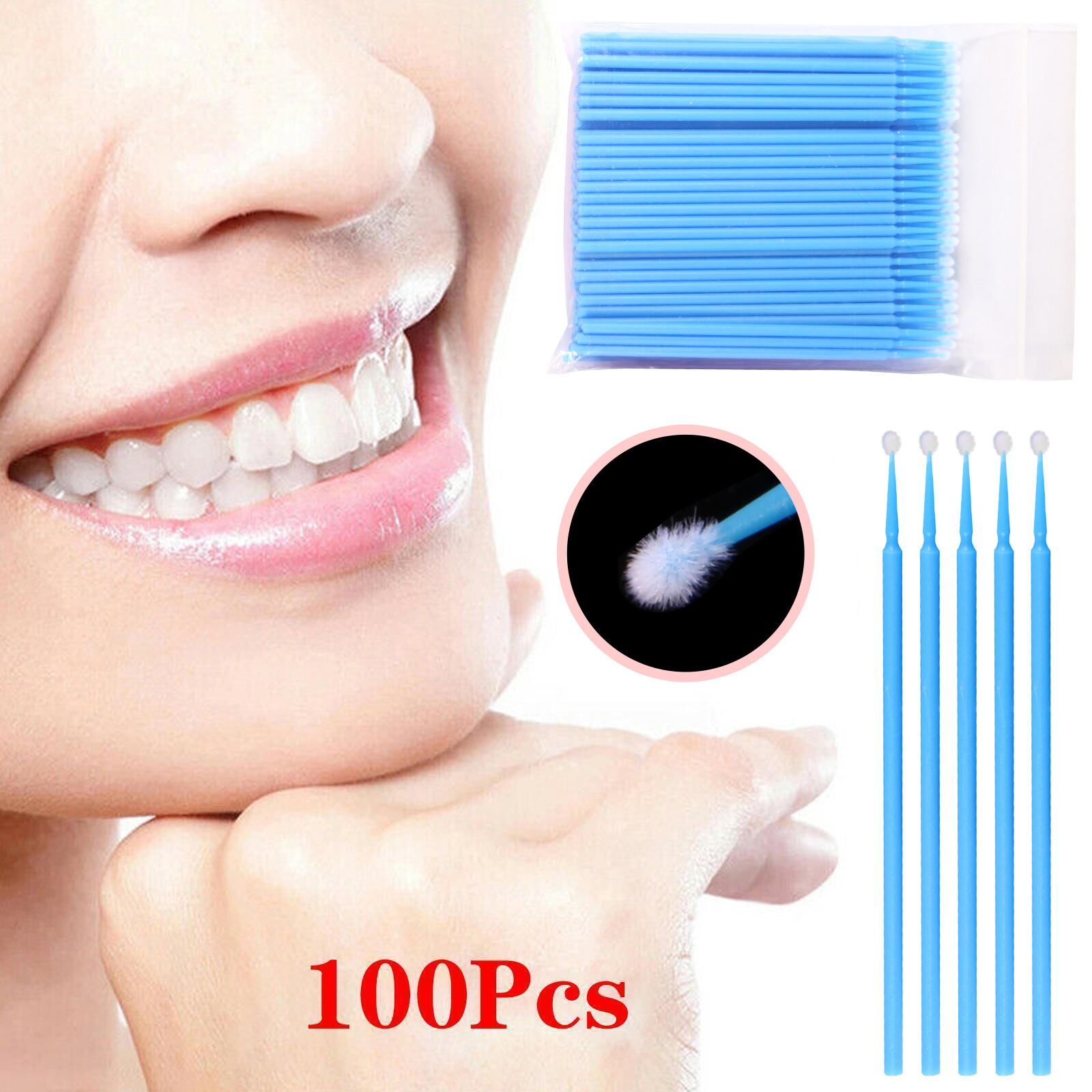100-1000pcs Dental Micro Applicator Disposable Tooth Brush Tips Regular/Fine