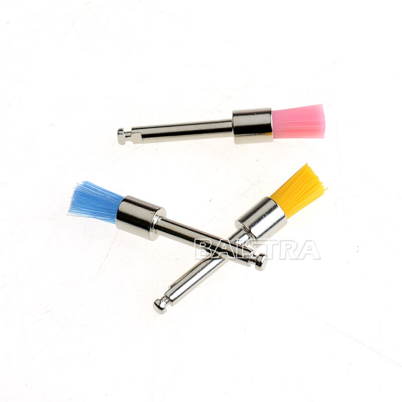 100pcs de cepillos de pulido de nailon dental Copas profilácticas RA tipo plano