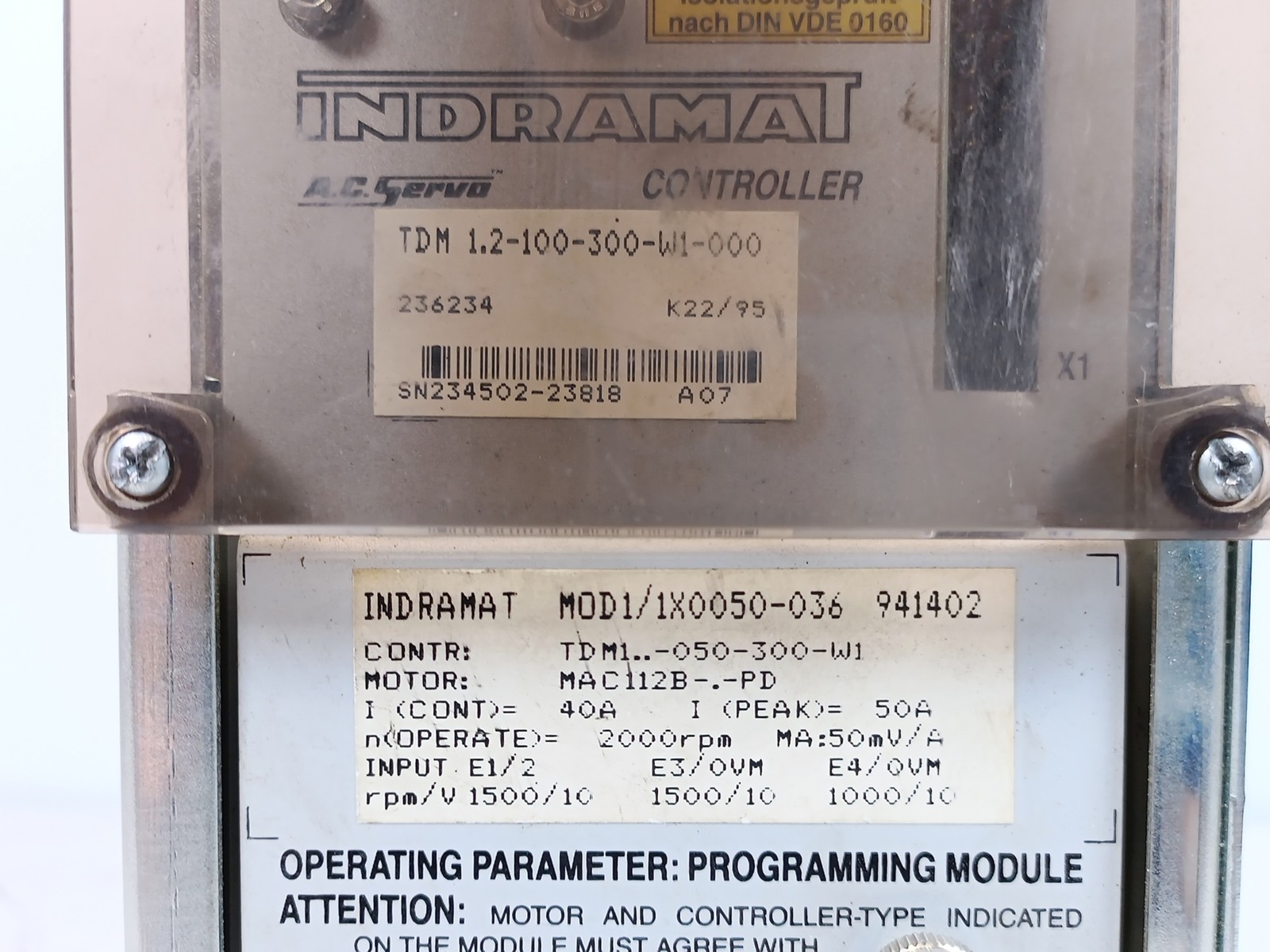 Indramat TDM1.2-100-300-W1-000 AC Servo Controller
