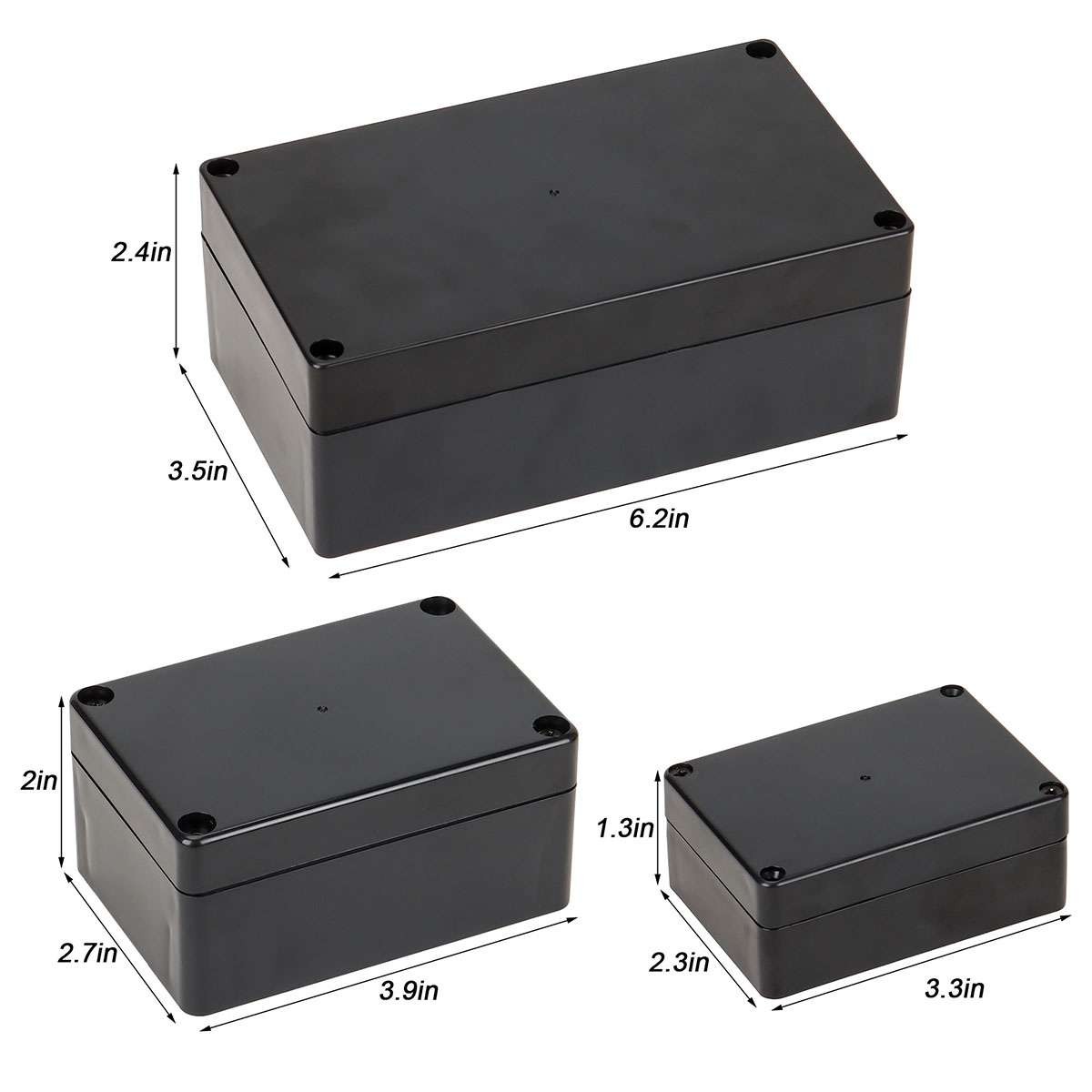 Plastic Project Box ABS IP65 Electrical Junction Box Enclosure Black Waterproof