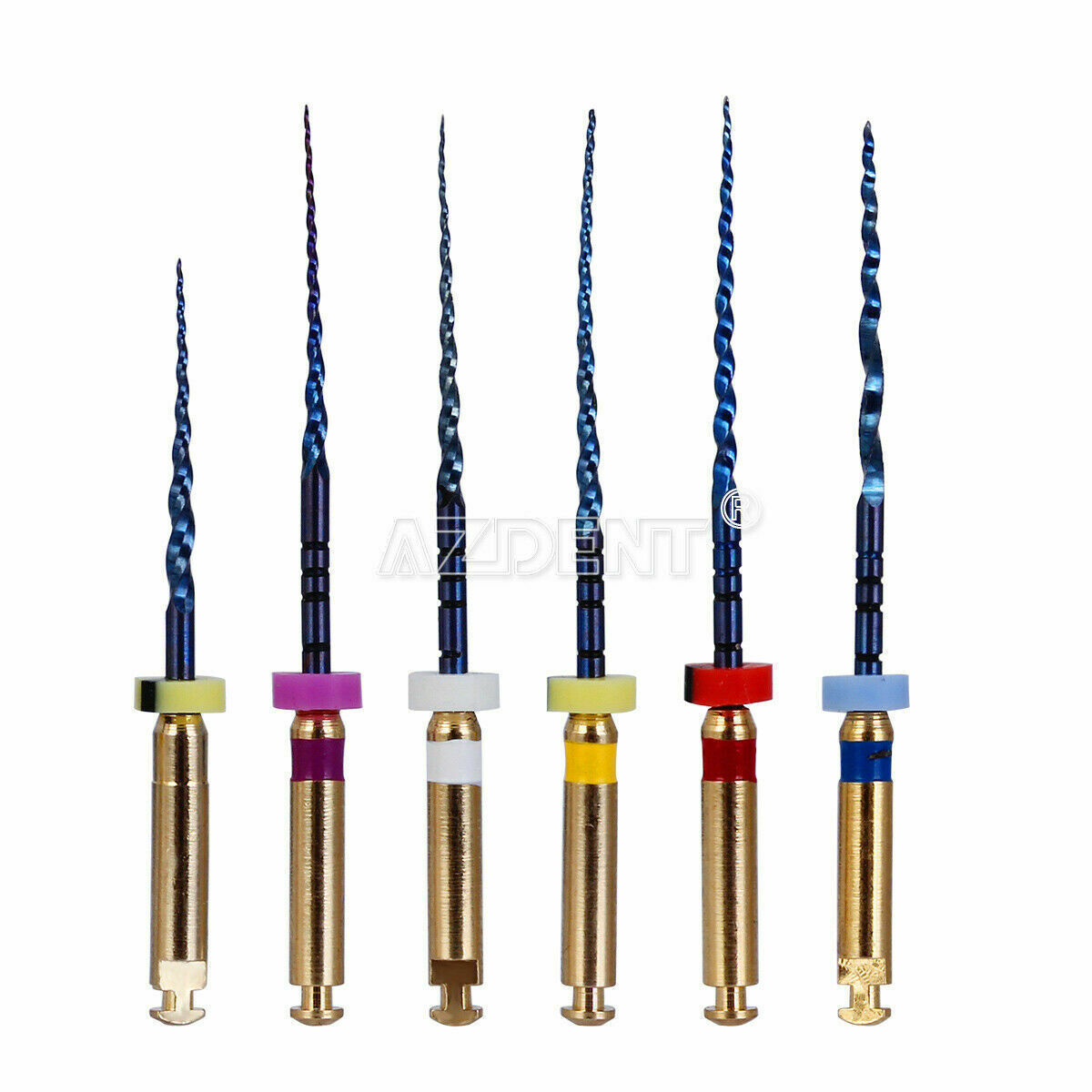 AZDENT Dental Endo Rotary Heat Activated Files Gold Taper NITI Engine Use 25mm
