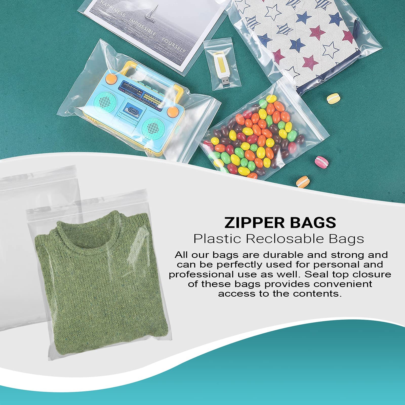 250 Zip Lock Bags Clear 13 x 18 Heavy Duty Seal Top